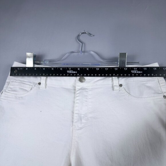 D Jeans Ankle Skinny Jeans Womens Size 12P Studded Hem Mid Rise White - Picture 7 of 12